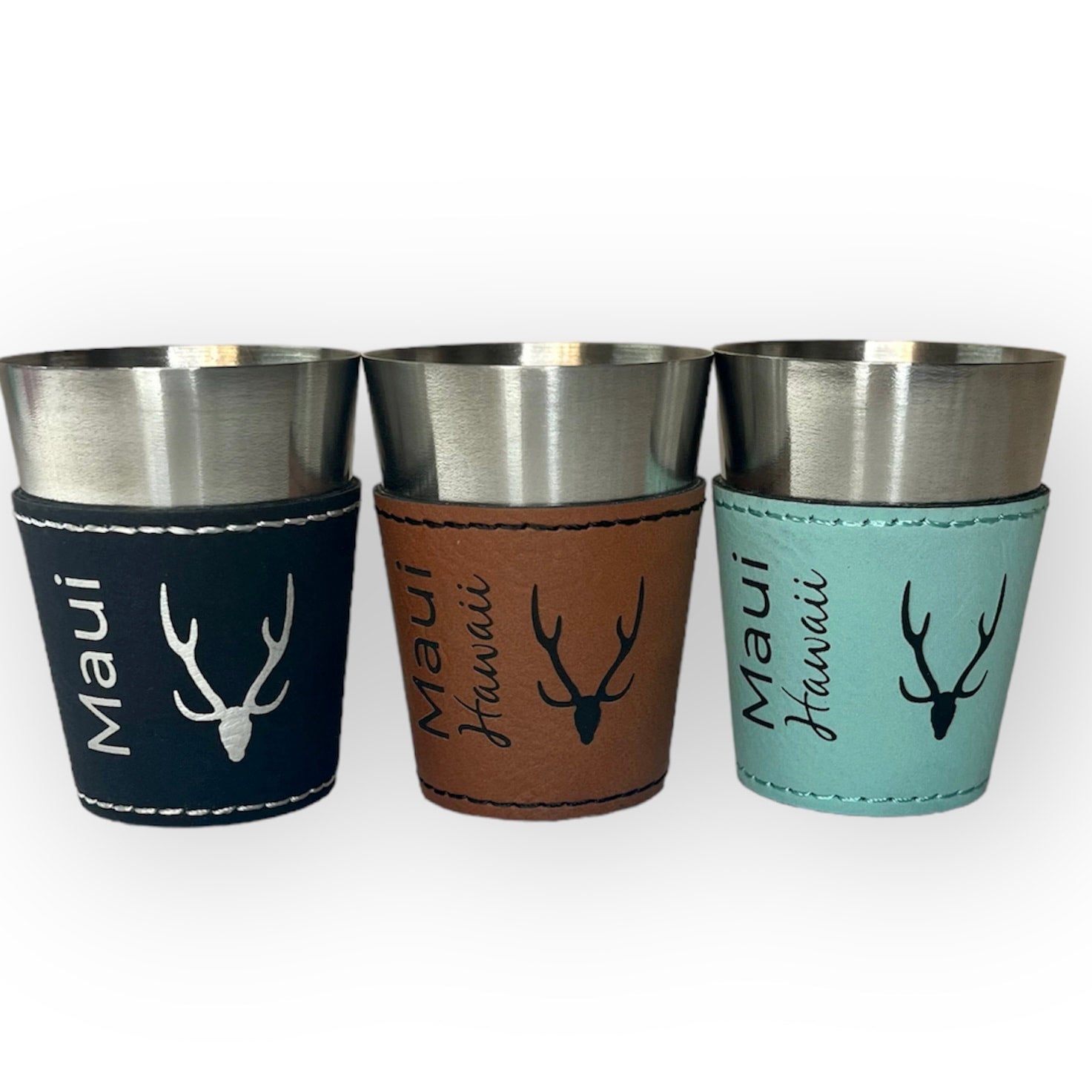 6011 MAUI Leather Shot Glass ALL THINGS MOLOKAI
